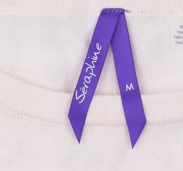 Séraphine Women's Pink 3/4 Sleeve Cotton Pullover Jumper Maternity M