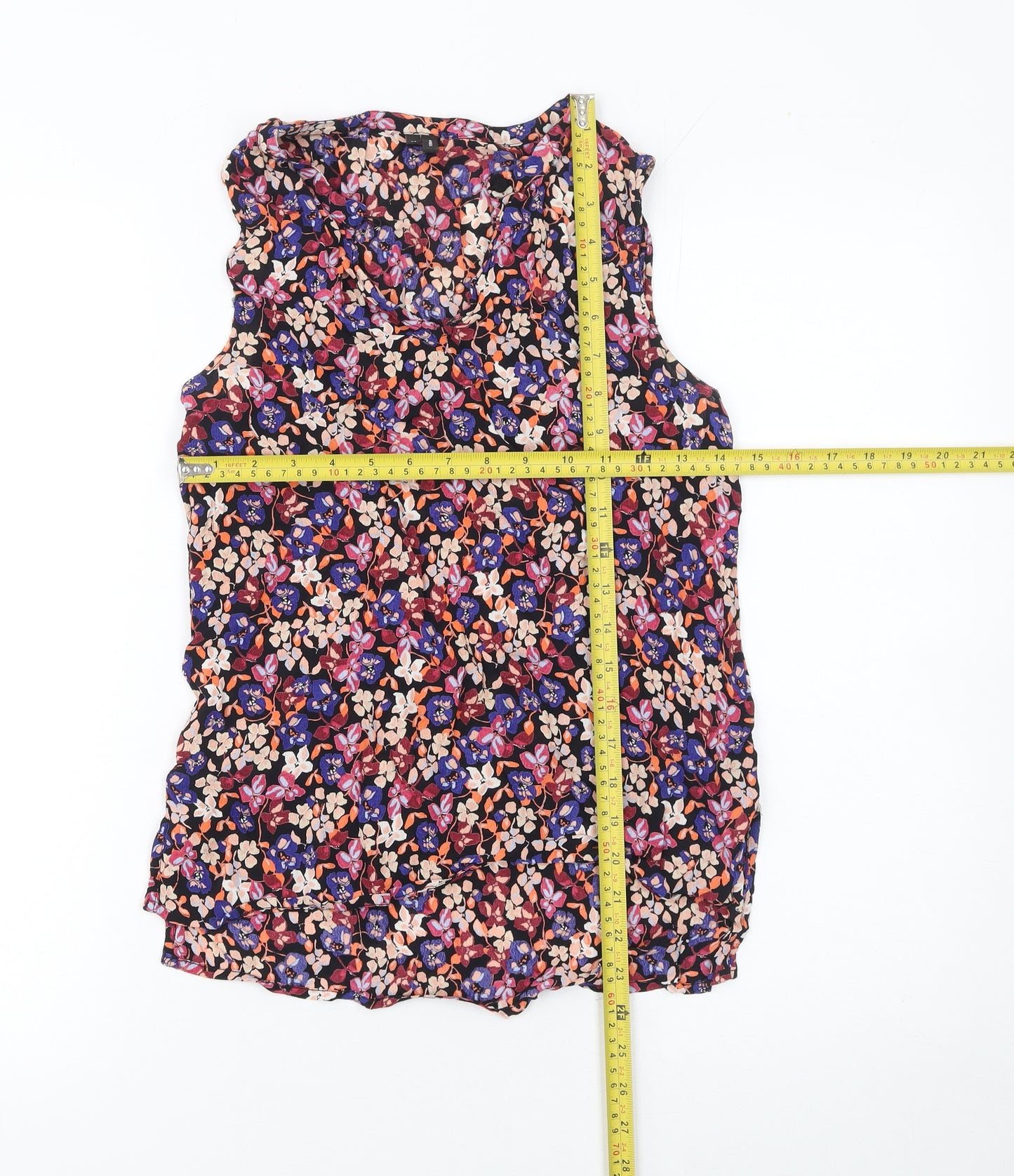 Vero Moda Womens Multicoloured Floral Sleeveless Tunic Blouse XS