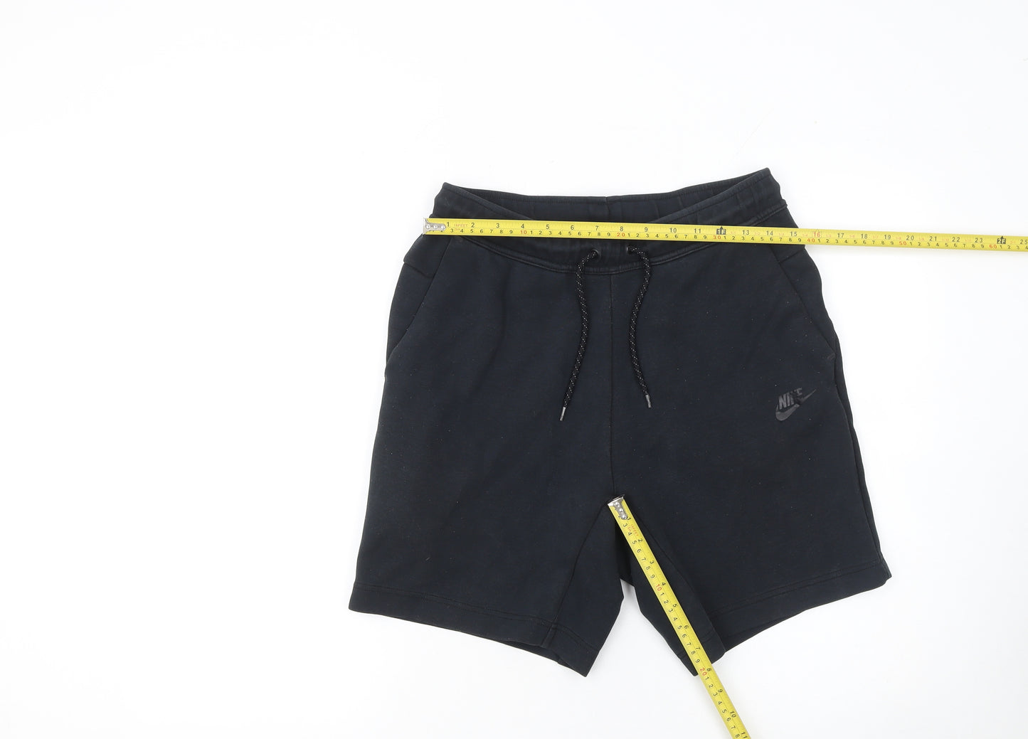 Nike Men’s Black Sweat Shorts Size S Elastic Waist Drawstring Logo