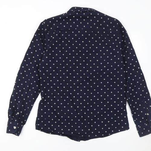 XV Kings Men’s Blue Geometric Cotton Long Sleeve Button-Up Shirt L
