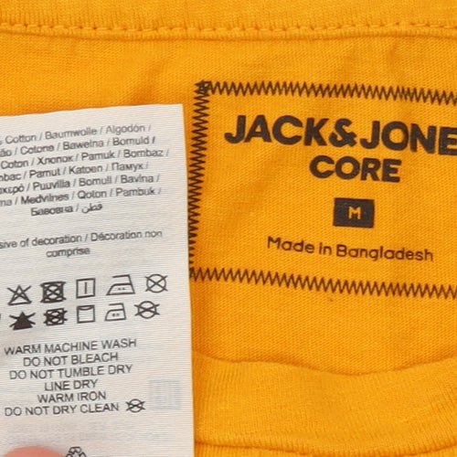 Jack & Jones Men's Yellow Urban Core Graphic T-Shirt Medium