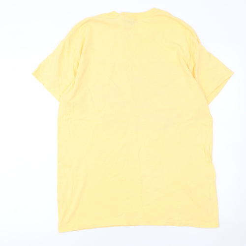 PrettyLittleThing Women's Yellow Sunset Boulevard Graphic T-Shirt Size S