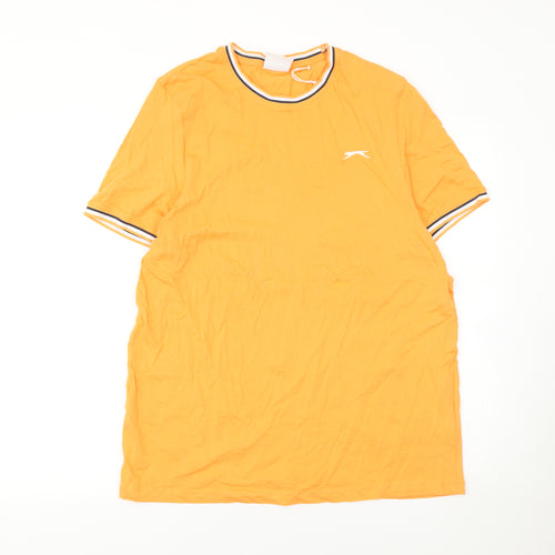 Slazenger Men's Orange Cotton Crew Neck Short Sleeve T-Shirt M