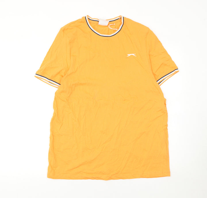 Slazenger Men's Orange Cotton Crew Neck Short Sleeve T-Shirt M