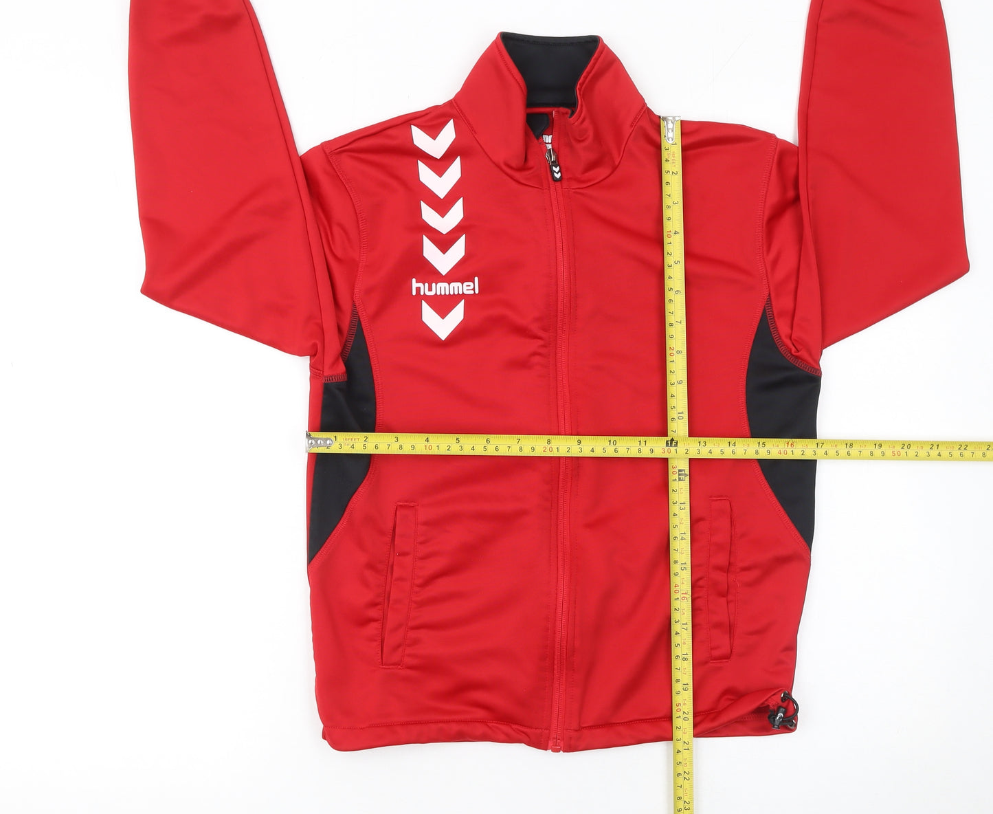Hummel Boys Red Track Jacket 12 Years Polyester Full Zip Sports Top