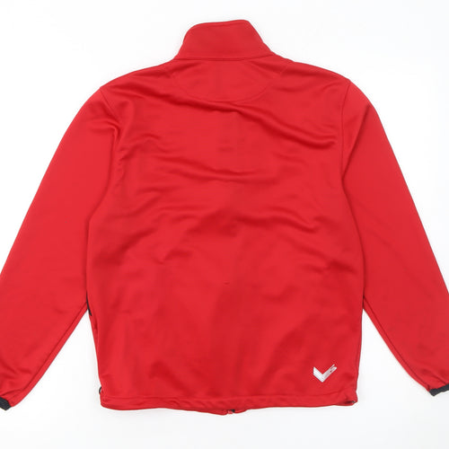 Hummel Boys Red Track Jacket 12 Years Polyester Full Zip Sports Top