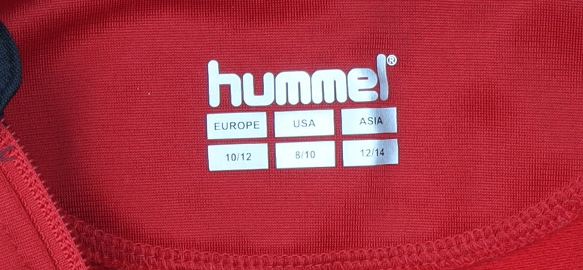 Hummel Boys Red Track Jacket 12 Years Polyester Full Zip Sports Top
