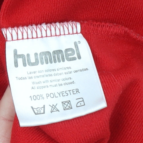 Hummel Boys Red Track Jacket 12 Years Polyester Full Zip Sports Top