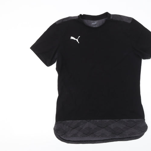 Puma Men’s Black Geometric Panel Crew Neck T-Shirt Size L