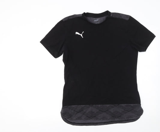Puma Men’s Black Geometric Panel Crew Neck T-Shirt Size L