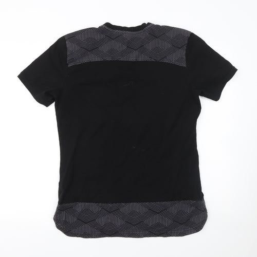 Puma Men’s Black Geometric Panel Crew Neck T-Shirt Size L