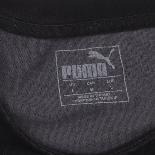 Puma Men’s Black Geometric Panel Crew Neck T-Shirt Size L