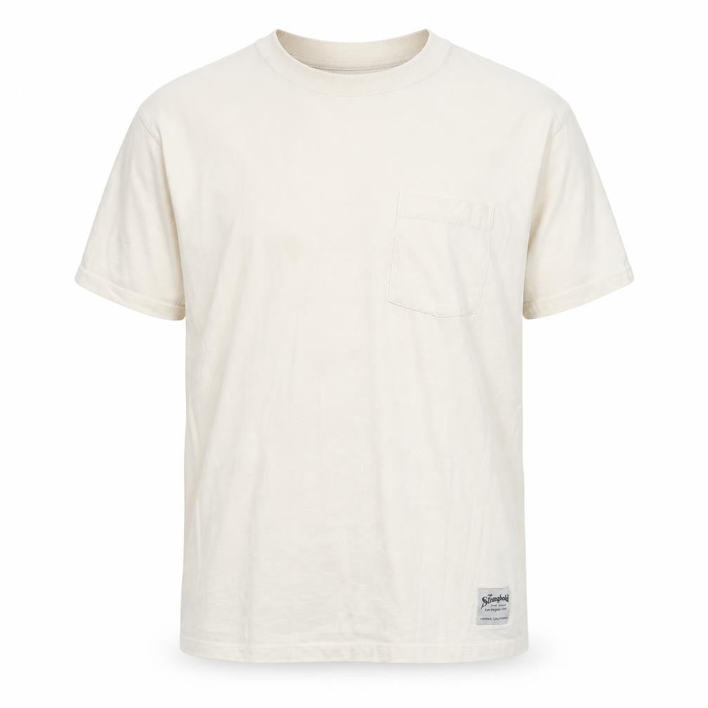 The Stronghold Men's Ivory Cotton Short Sleeve Crew Neck T-Shirt M