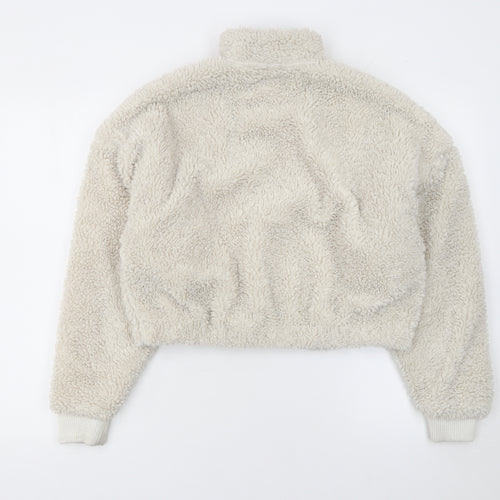 Dr Denim Womens Beige Fleece 1/4 Zip Pullover Sweatshirt Size S