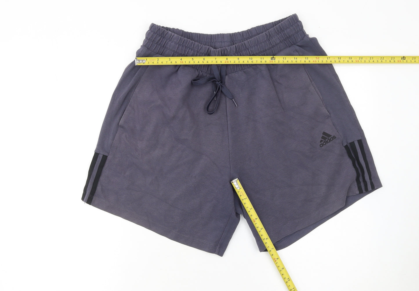 Adidas Men’s Grey Sweat Shorts M Regular Fit Drawstring Sports Casual