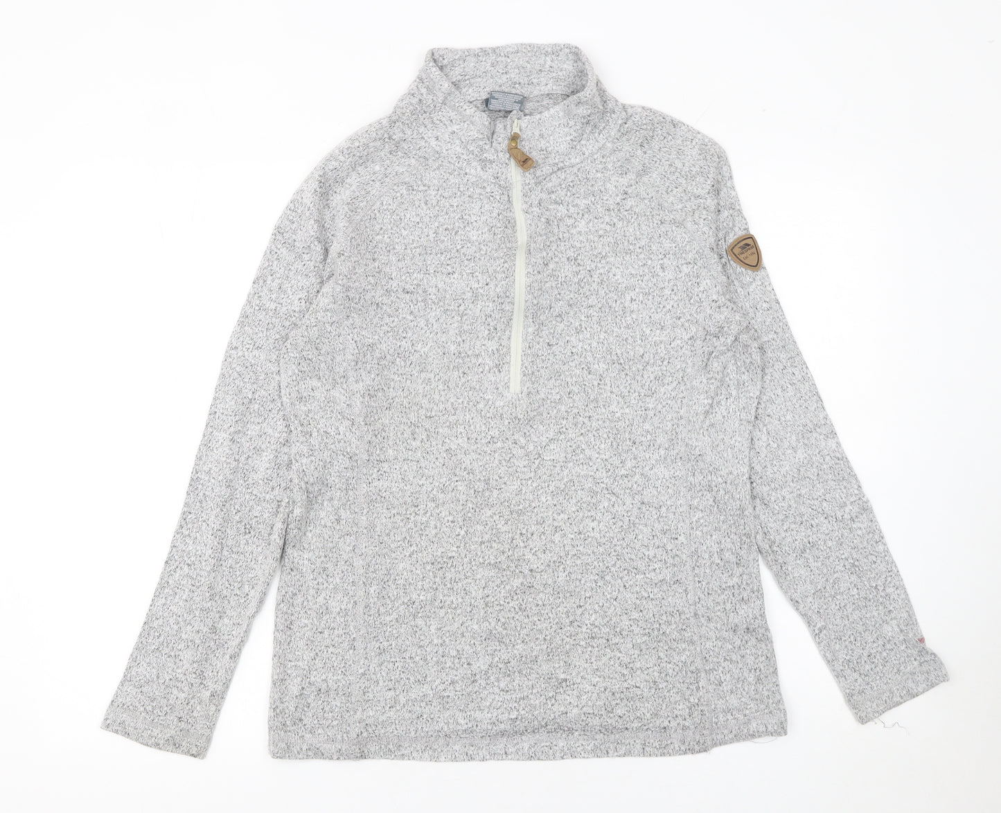 Trespass Women Grey 1/4 Zip Fleece Pullover Sweatshirt Size L UK14