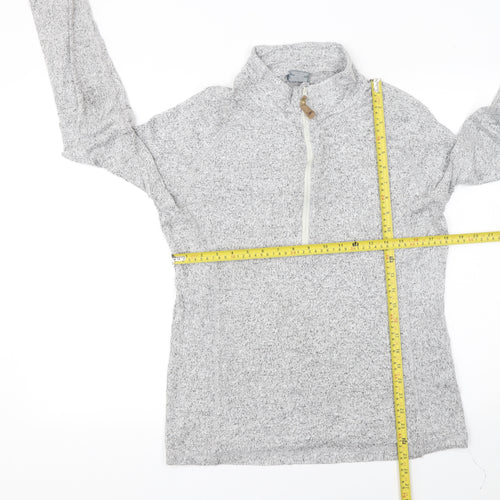 Trespass Women Grey 1/4 Zip Fleece Pullover Sweatshirt Size L UK14