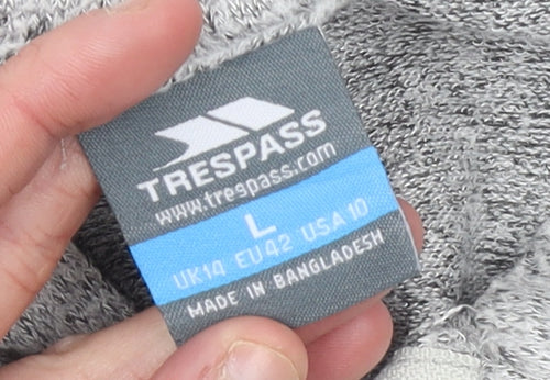 Trespass Women Grey 1/4 Zip Fleece Pullover Sweatshirt Size L UK14