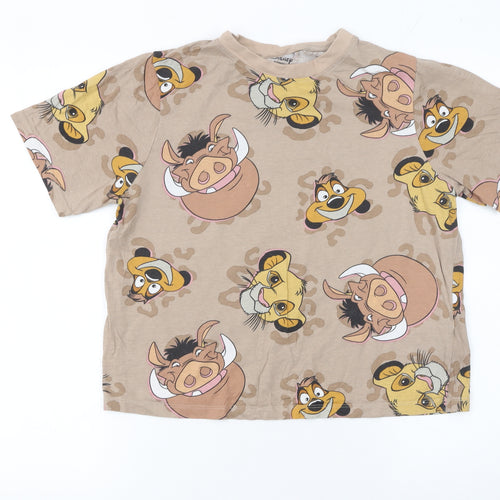Disney Women’s Beige Lion King Cartoon T-Shirt Size S 100% Cotton