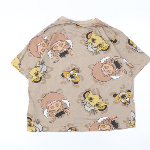 Disney Women’s Beige Lion King Cartoon T-Shirt Size S 100% Cotton