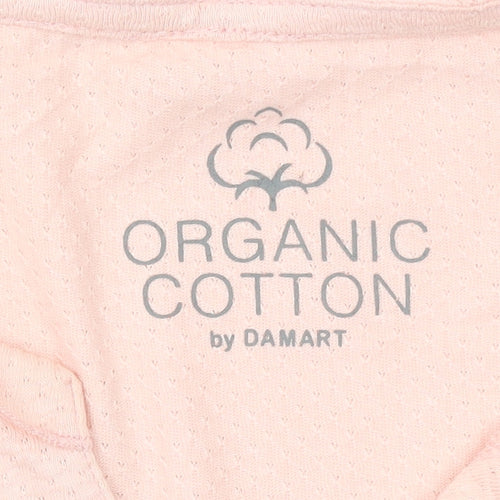 Damart Women’s Soft Pink Organic Cotton Ruffle T-Shirt Size 18/20