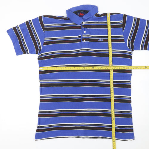 Robe Di Kappa Men's Blue Striped Cotton Polo Shirt L