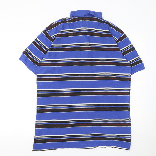 Robe Di Kappa Men's Blue Striped Cotton Polo Shirt L