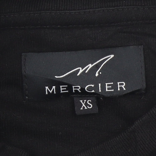 Mercier Men's Black XS Graphic Embroidered Cotton T-Shirt