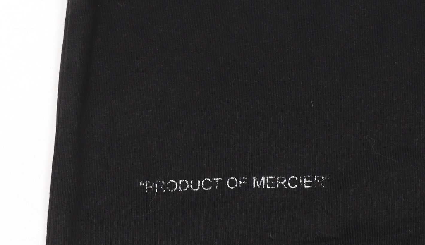 Mercier Men's Black XS Graphic Embroidered Cotton T-Shirt