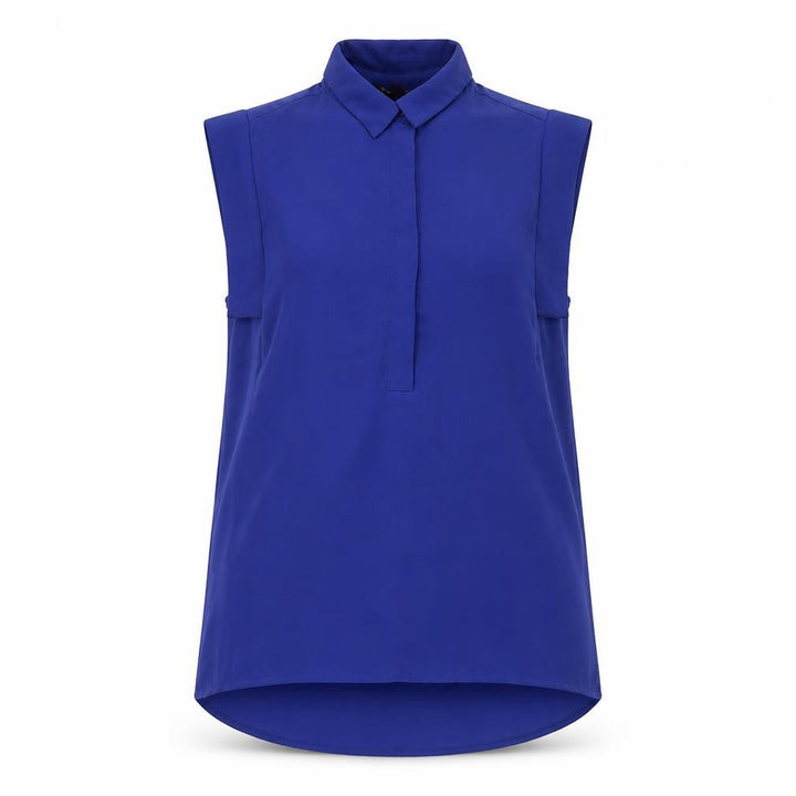 Mango Women’s Blue Sleeveless Collared Blouse Size S