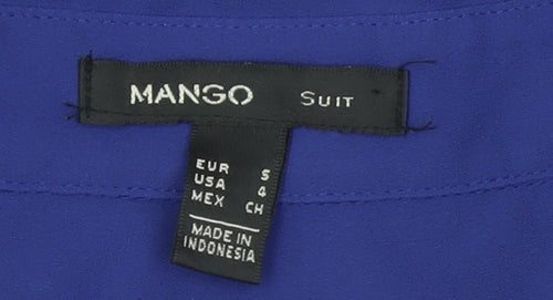 Mango Women’s Blue Sleeveless Collared Blouse Size S