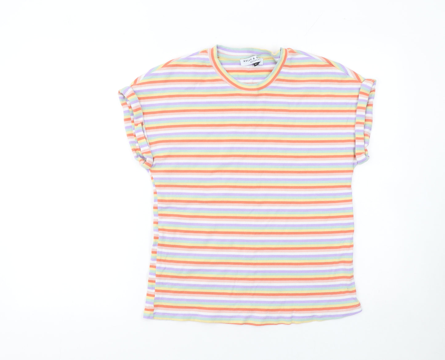 Kelly & Grace Women’s Multicoloured Striped Short Sleeve T-Shirt XL