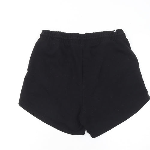 Puma Women’s Black L Sweat Shorts Drawstring Cotton Blend Activewear