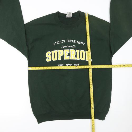 Missguided Women's Green Superior Graphic Crew Neck Sweatshirt Size M