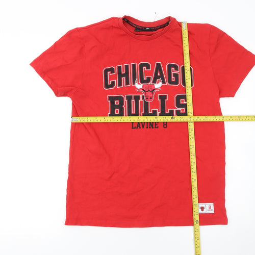 NBA Chicago Bulls Red Graphic T-Shirt Men S Cotton Short Sleeve
