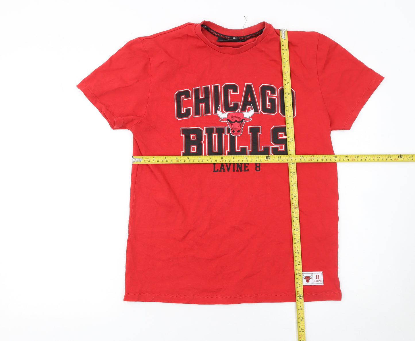 NBA Chicago Bulls Red Graphic T-Shirt Men S Cotton Short Sleeve