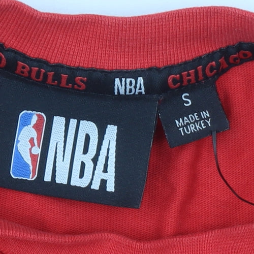 NBA Chicago Bulls Red Graphic T-Shirt Men S Cotton Short Sleeve