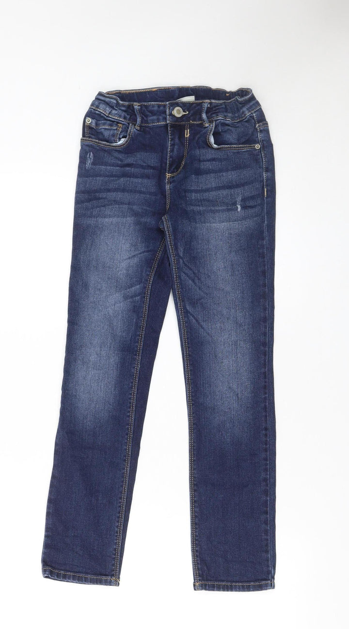 Zara Girls Blue Skinny Jeans 8 Years Cotton Stretch Denim Casual
