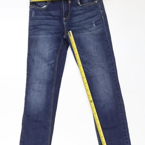 Zara Girls Blue Skinny Jeans 8 Years Cotton Stretch Denim Casual