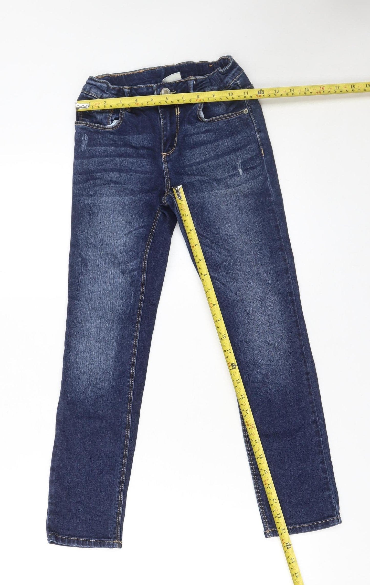 Zara Girls Blue Skinny Jeans 8 Years Cotton Stretch Denim Casual