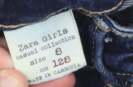 Zara Girls Blue Skinny Jeans 8 Years Cotton Stretch Denim Casual