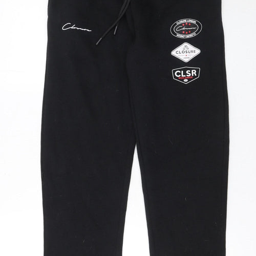 Closure LDN Men’s Black Logo Sweatpants Size M Tapered Fit