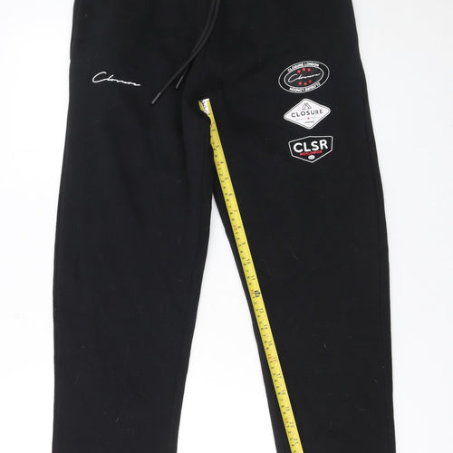 Closure LDN Men’s Black Logo Sweatpants Size M Tapered Fit