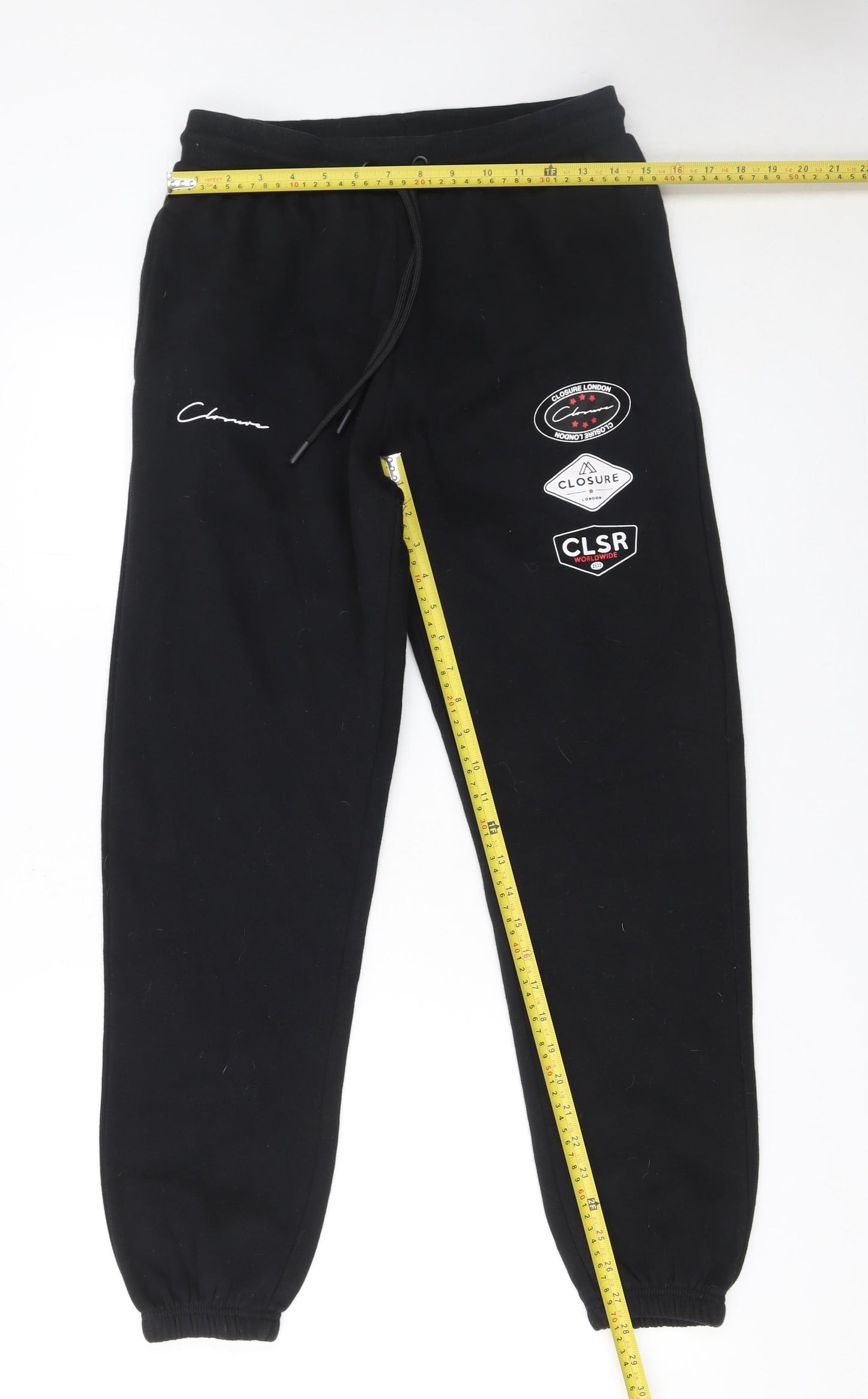 Closure LDN Men’s Black Logo Sweatpants Size M Tapered Fit