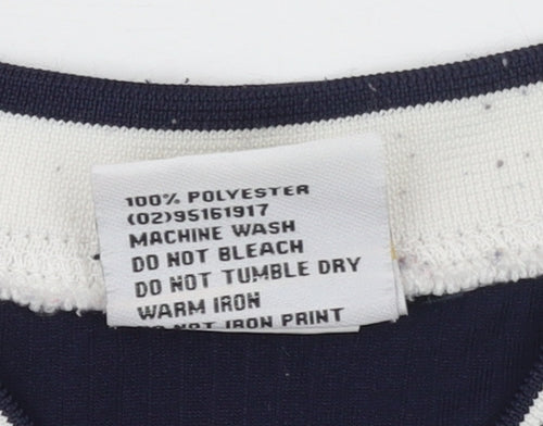 Australia Roo Boys Blue White V-Neck Jersey Activewear T-Shirt Size 10 Years