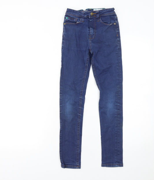 Next Girls Blue Skinny Stretch Denim Jeans 10 Years Adjustable Waist