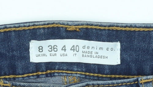Denim Co. Women's Blue Skinny Jeans Size 8 Slim Fit Mid Rise