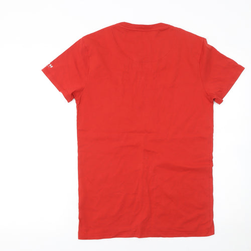 Firetrap Men's Red Cotton Crew Neck Short Sleeve T-Shirt XS