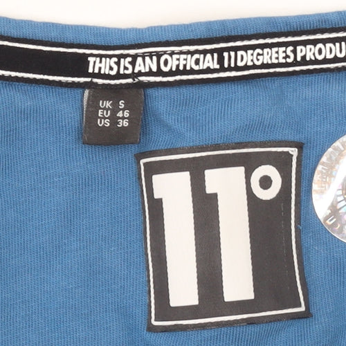 11 Degrees Men's Blue Sleeveless Slim Fit Cotton T-Shirt S