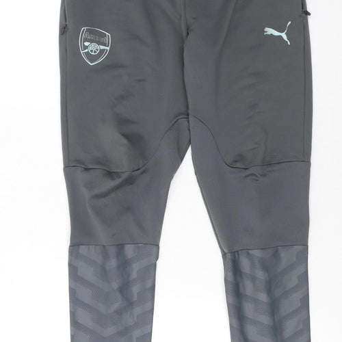 Puma Boys Grey Arsenal Football Joggers 11-12 Years Slim Fit Activewear